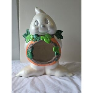 Vintage Ceramic Mold Halloween Ghost‎ Costume Pumpkin Hand Painted 13"